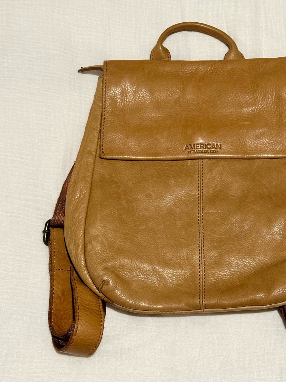 American Leather Co. Tan Leather Backpack